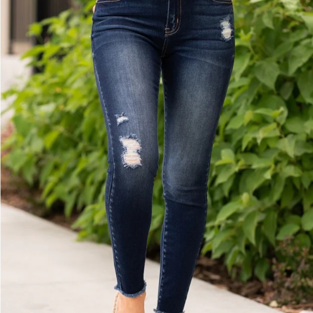 KanCan HIGH RISE DOUBLE BUTTON SKINNY